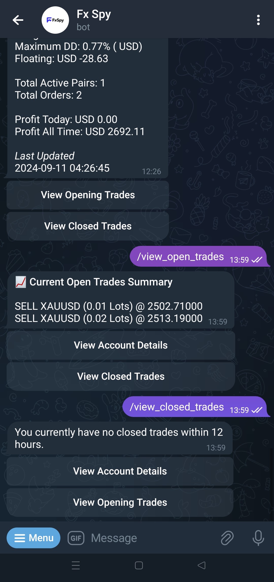 View Open Closed Trades